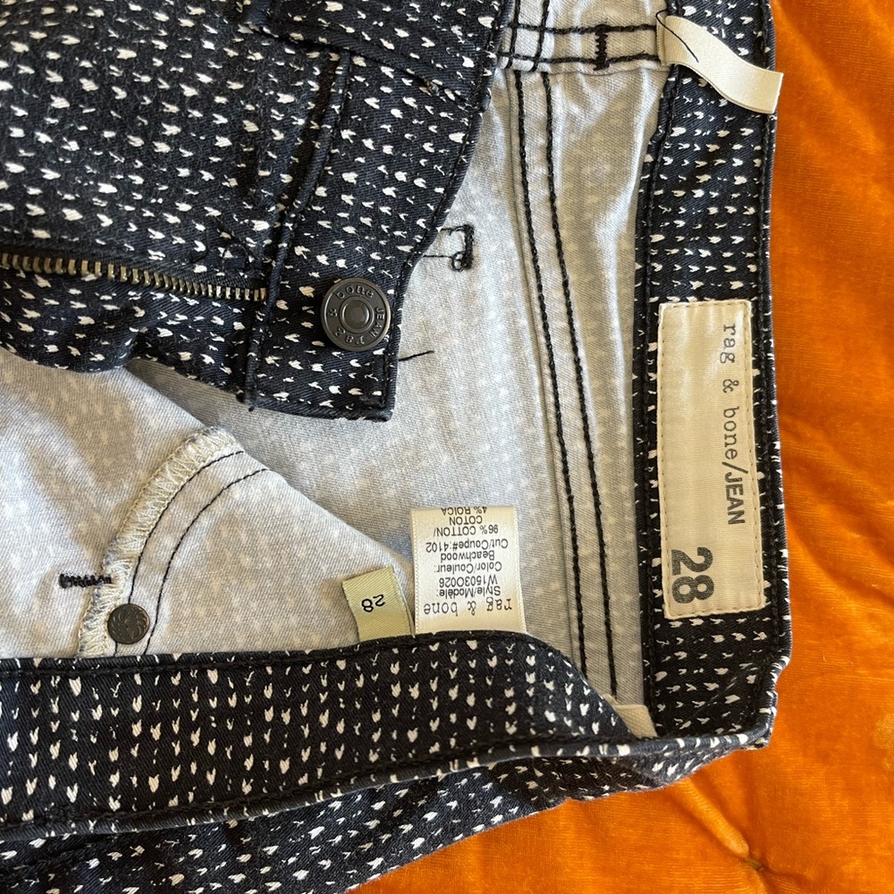 Rag & Bone Navy and White Jeans